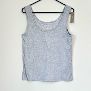 NWT J. Crew Light Gray Women's Perfect-Fit Shelf-Bra Tank Top - Size: XL